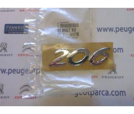 PEUGEOT 206 ORJİNAL 206 YAZISI 8663.XV