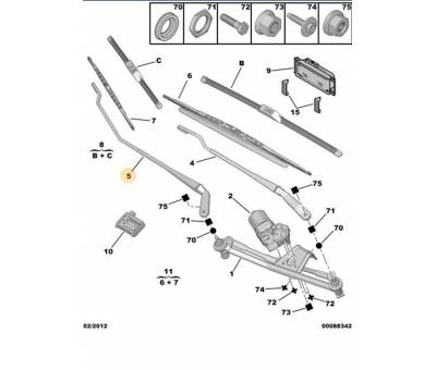 PEUGEOT 206 SİLECEK KOLU SAĞ TARAF 6429.S0