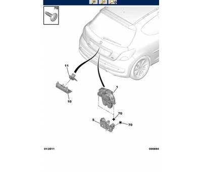 PEUGEOT 207 ARKA BAGAJ KİLİT ORJİNAL