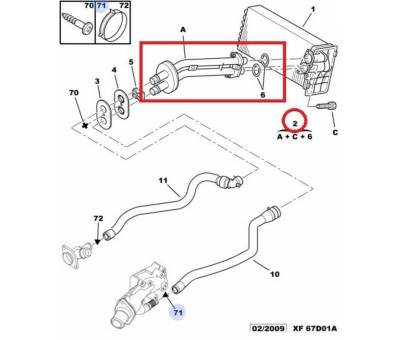 PEUGEOT 307 KALORİFER BORUSU 6448.K5