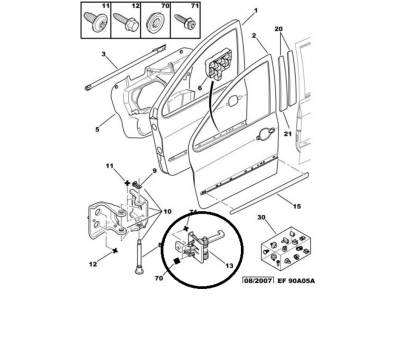 PEUGEOT 307 KAPI GERGİSİ ÖN 9181.G7 İTHAL