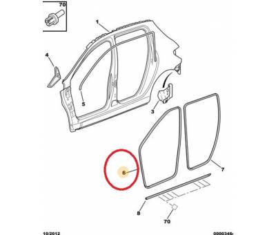 PEUGEOT 307 ÖN KAPI LASTİĞİ SOL 9023.KE