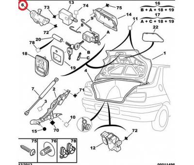 PEUGEOT 306 BAGAJ İÇ KİLİT 8719.45