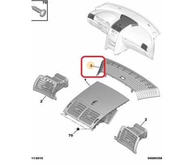 PEUGEOT 407 HAVA IZGARASI ÜST 8211.KX