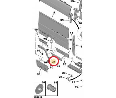 PEUGEOT BOXER III SAĞ ARKA ÇAMURLUK AY KUŞAK 8547.X7