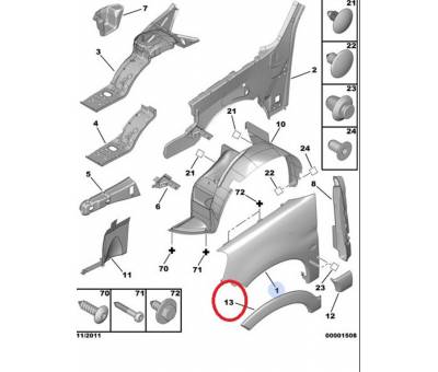 PEUGEOT PARTNER SAĞ ÖN ÇAMURLUK BANDI 8544.K2