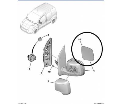 PEUGEOT BİPPER AYNA CAMI SOL ORJİNAL 8151.QY 