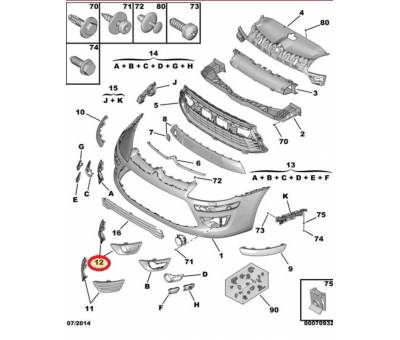 CİTROEN C4 II SİS FAR ÇERÇEVESİ TAKIM 742223