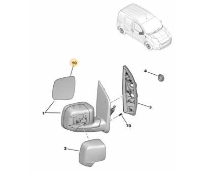 PEUGEOT BİPPER DİKİZ AYNASI CAMI SAĞ ORJİNAL 8151.QX