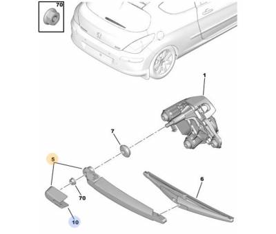 PEUGEOT 308 ARKA SİLECEK KOLU