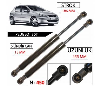 PEUGEOT 307 BAGAJ AMORTİSÖRÜ TAKIM 